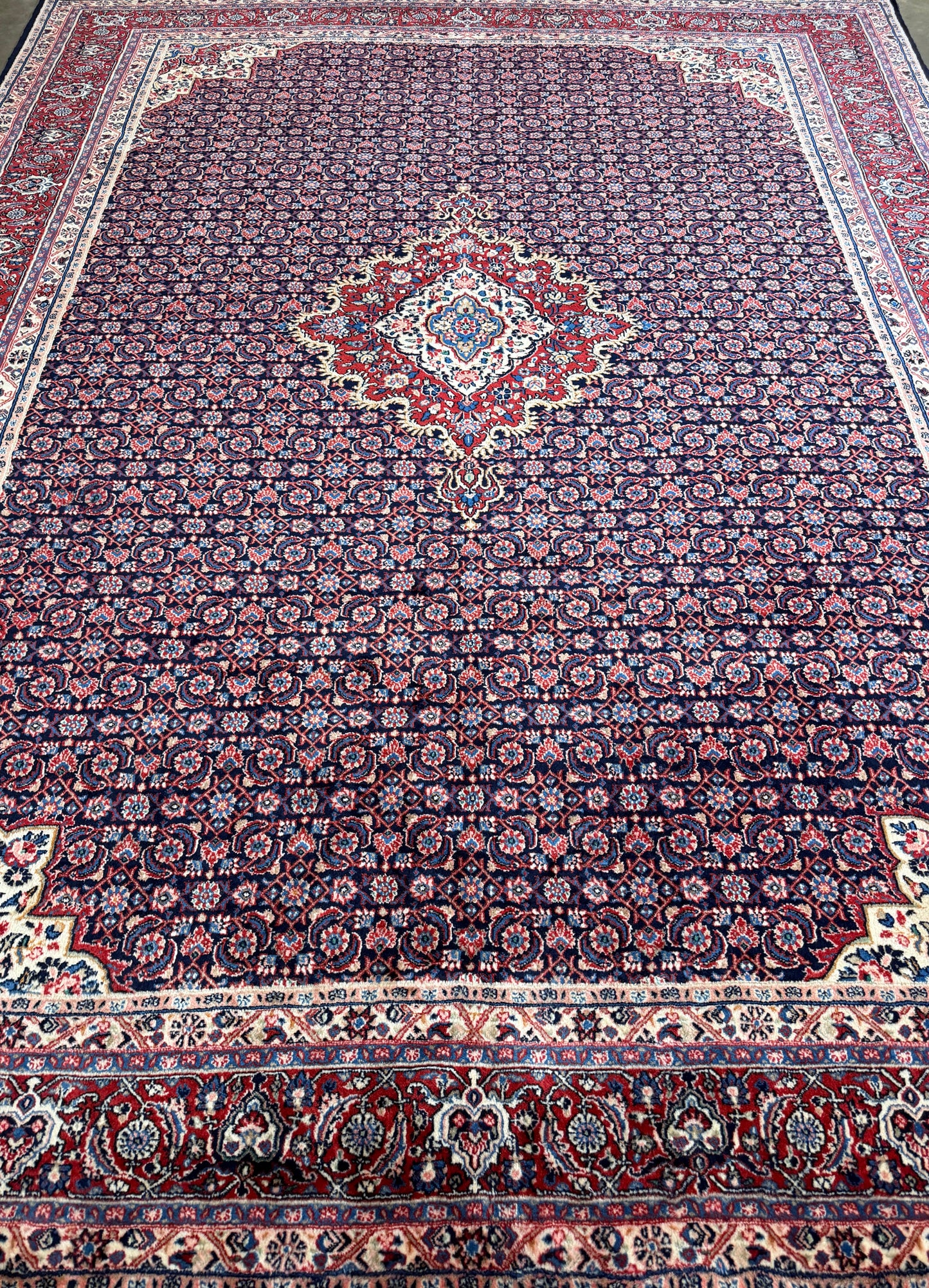 Hand-Knotted Persian Qazvin Rug - 9’x11’10”