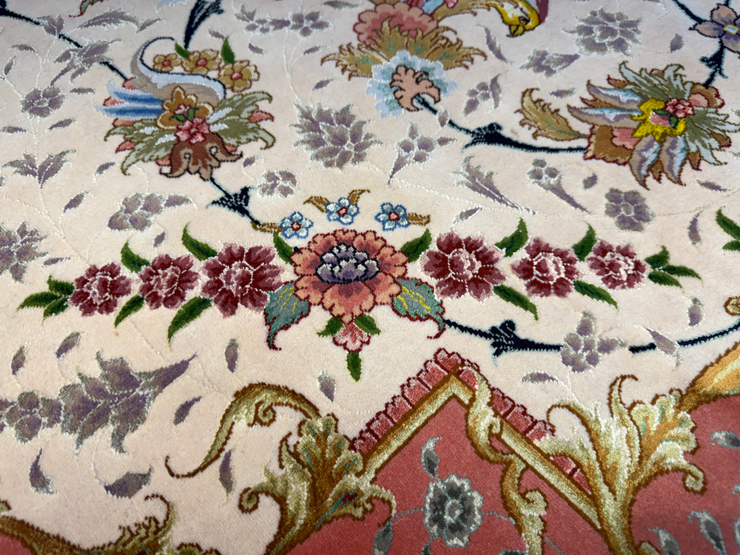 11’4”x16’2” Very Fine Hand-Knotted Persian Tabriz 80 Raj Signed Area Rug