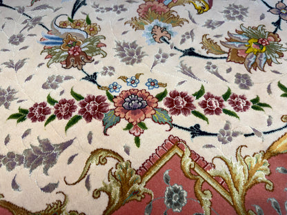 11’4”x16’2” Very Fine Hand-Knotted Persian Tabriz 80 Raj Signed Area Rug
