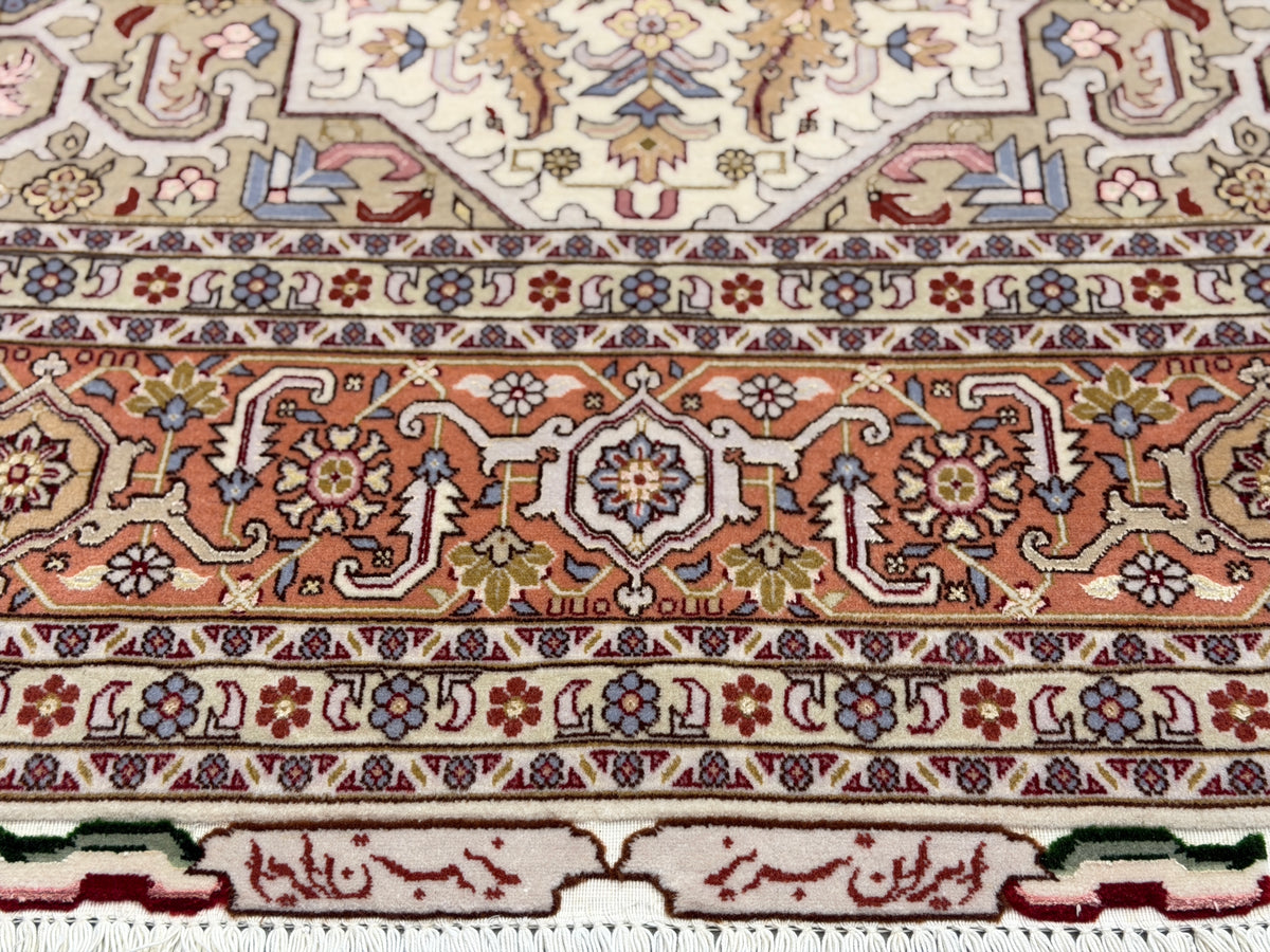 Hand-Knotted 60 Raj Persian Tabriz Heriz Rug - 6'7"x9'10"