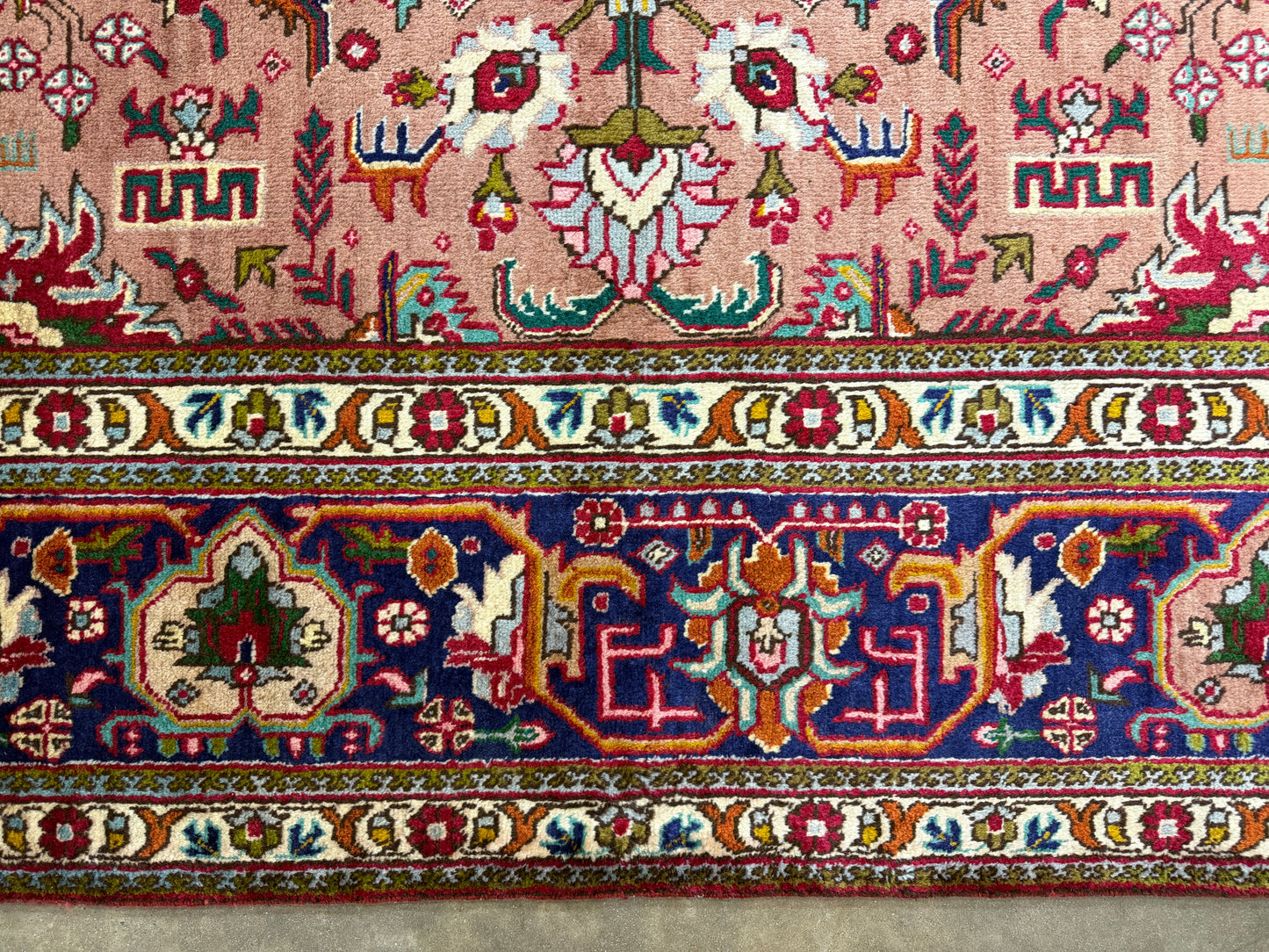 9’8”x13’ Hand-Knotted Persian Tabriz Area Rug