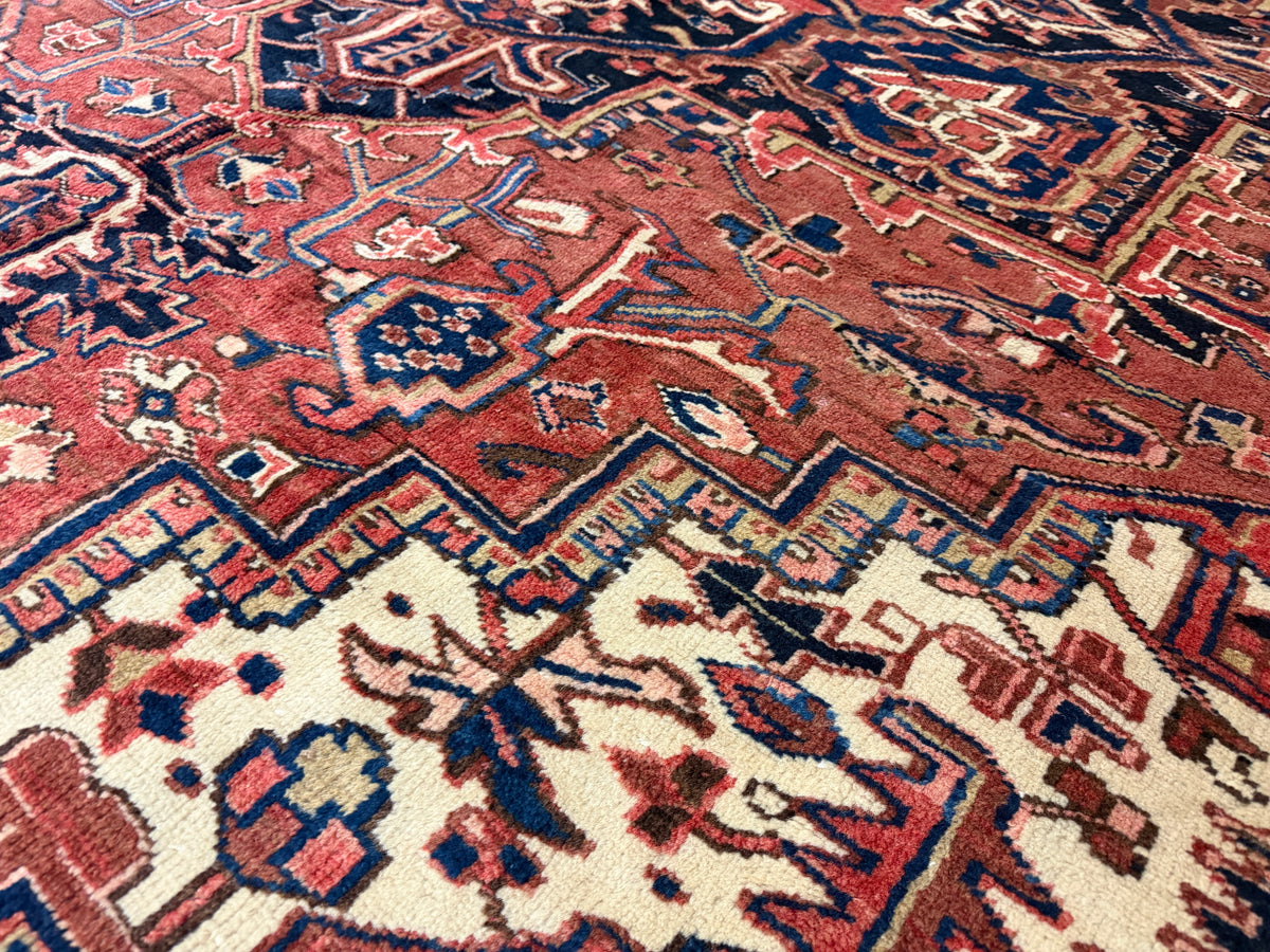 Hand-Knotted Persian Heriz Rug - 8’6”x12’3”