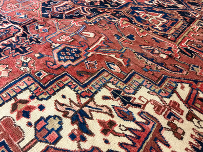 Hand-Knotted Persian Heriz Rug - 8’6”x12’3”