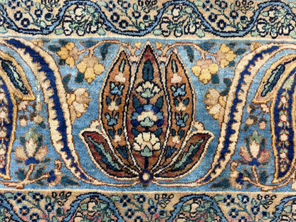 11’x14’10” Antique Hand-Knotted Fine Wool Persian Kerman Area Rug Handmade