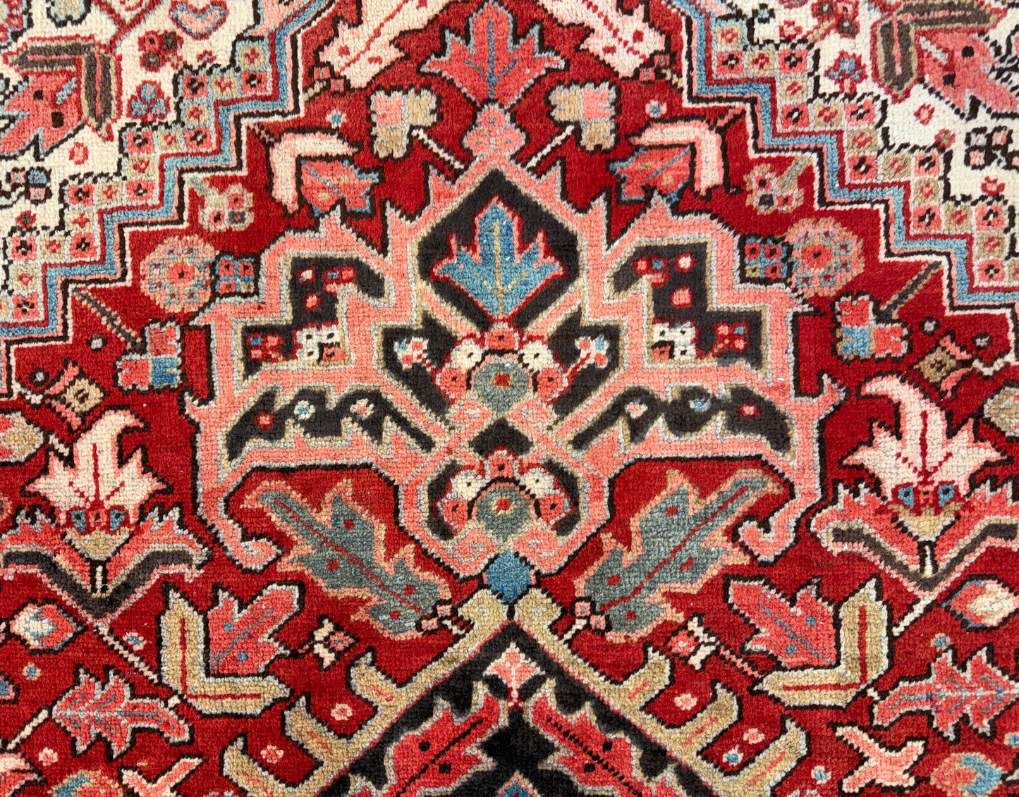 8’3”x11” Hand-Knotted Persian Heriz Wool Area Rug