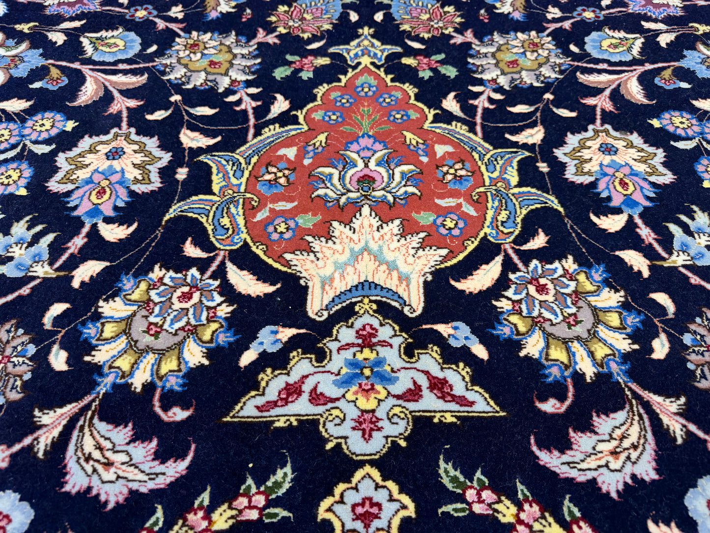 10’x13’7” Very Fine Hand-Knotted Signed Persian Tabriz Area Rug
