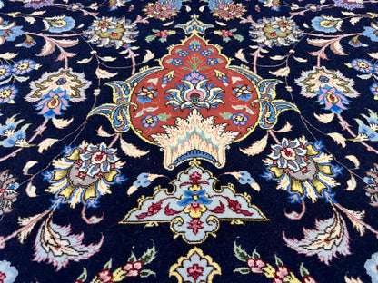 10’x13’7” Very Fine Hand-Knotted Signed Persian Tabriz Area Rug