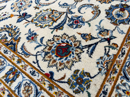 9’4”x13’3” Hand-Knotted Wool Persian Kashan Area Rug