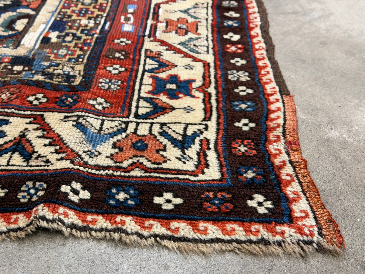 Antique Hand-Knotted Russian Kazak Rug - 4’3”x9’4”