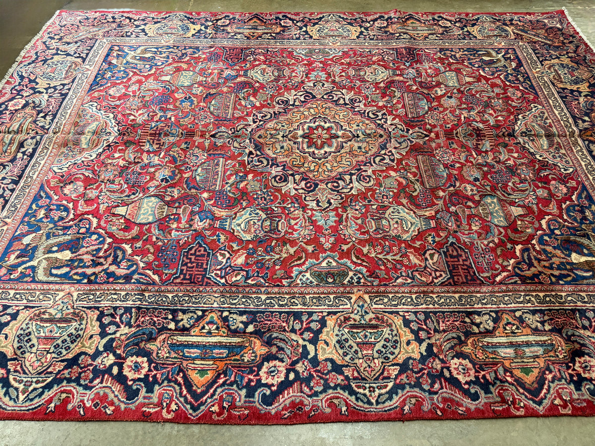 Hand-knotted Persian Kashmar Rug - 9’6”x12’6”