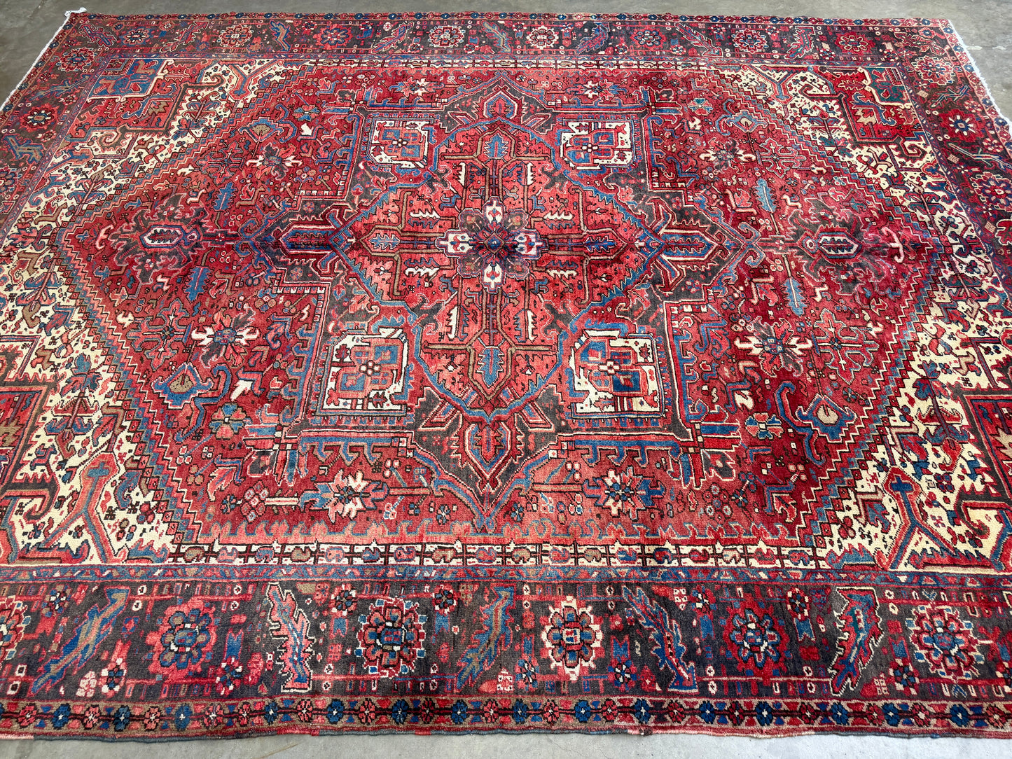 Hand-Knotted Persian Heriz Rug - 9’8”x13’1”