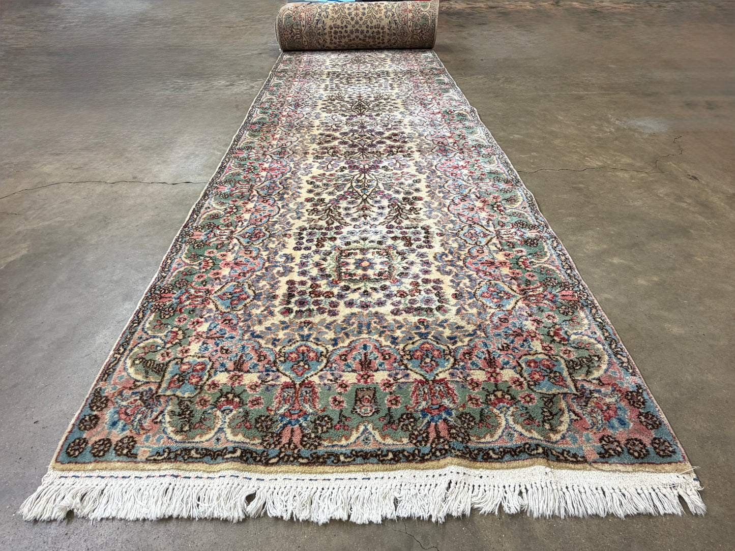 Hand-Knotted Antique Kerman Runner - 3’x21’10”