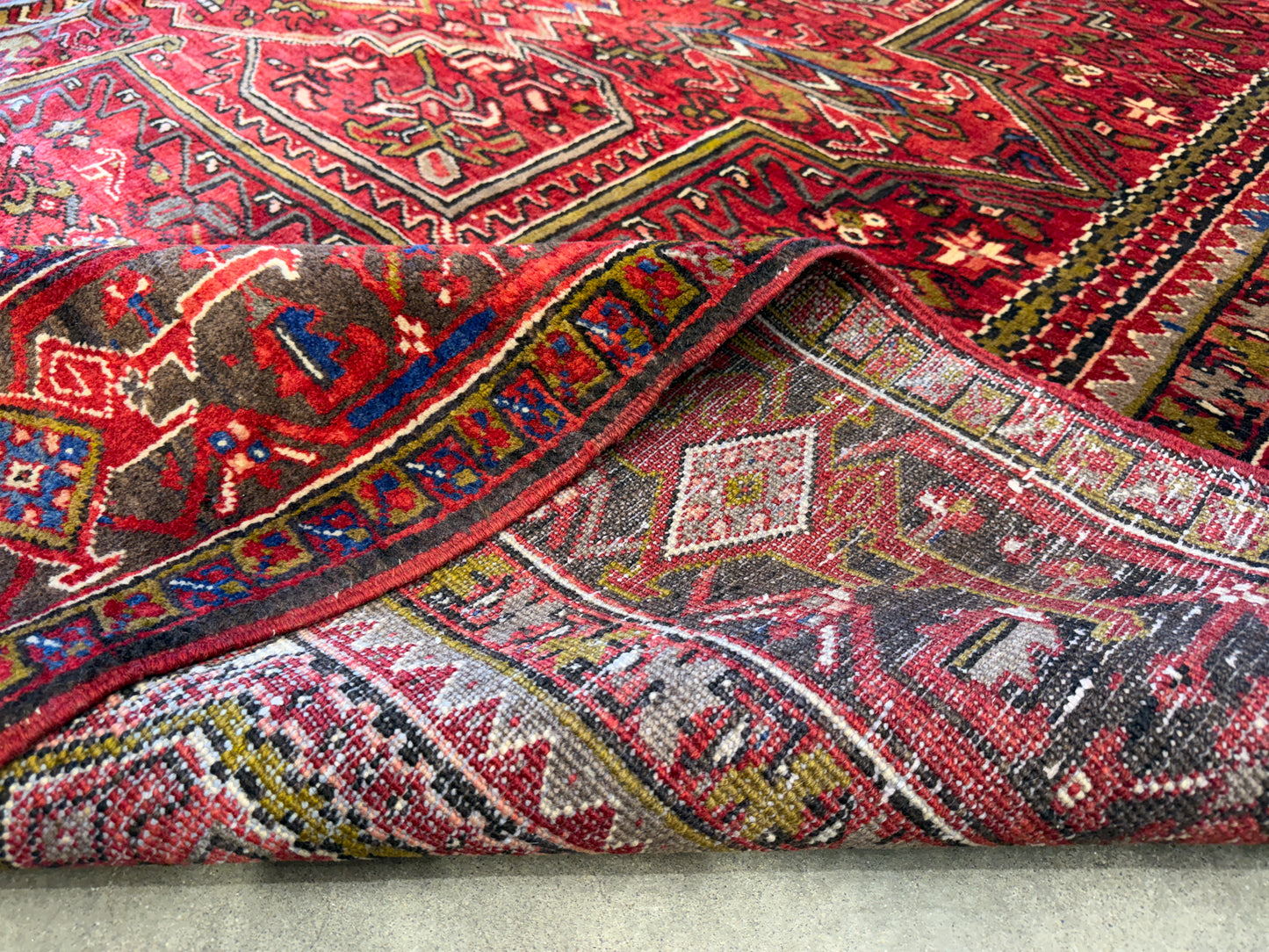 10’1”x12’9” Hand-Knotted Persian Heriz Area Rug