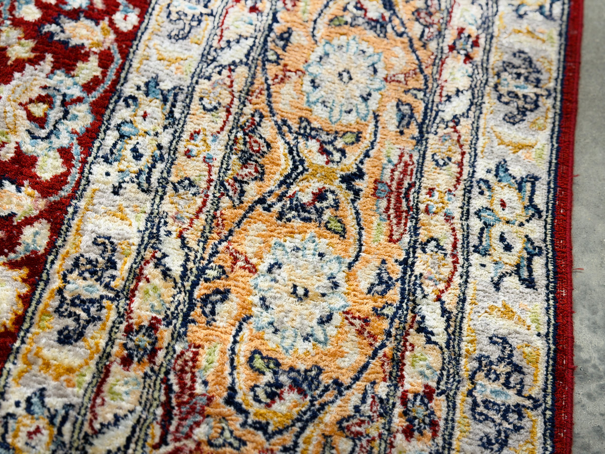 Hand-Knotted 100% Kashmiri Silk Rug - 6’10”x9’11”
