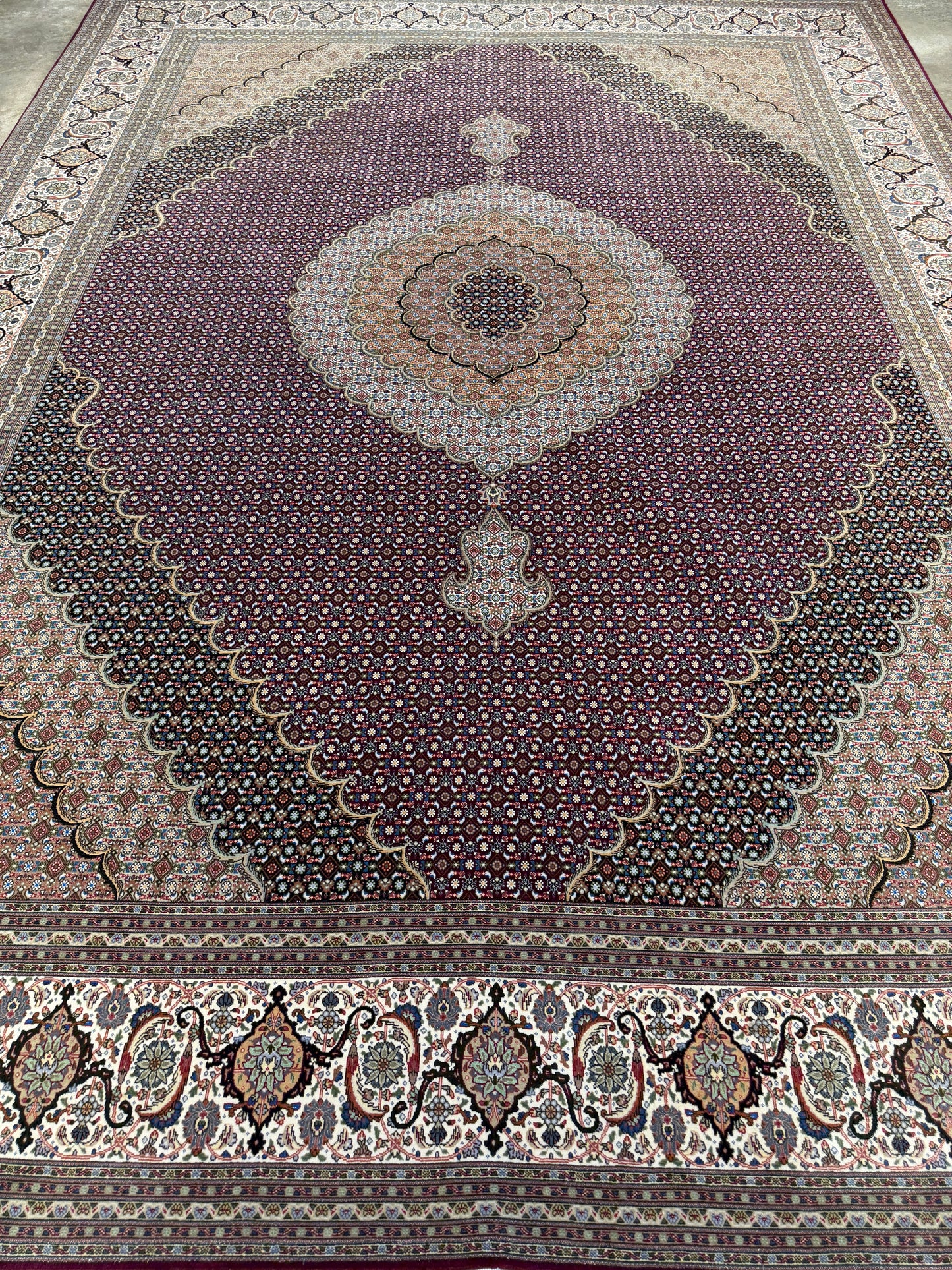 Hand-Knotted Persian Tabriz Mahi Rug - 10’x13’3”