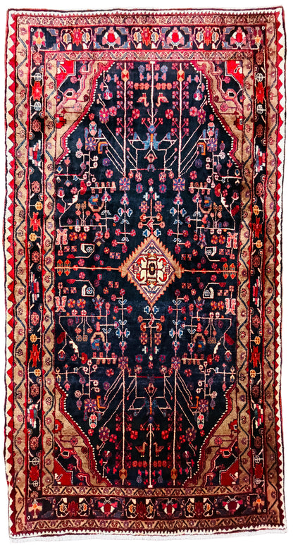 Hand-Knotted Persian Nahavand Rug - 5'5"x10'4"