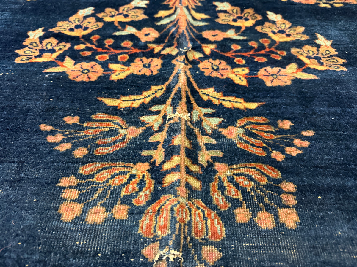 Hand-Knotted Antique Persian Sarouk Rug - 7’9”x9’10”