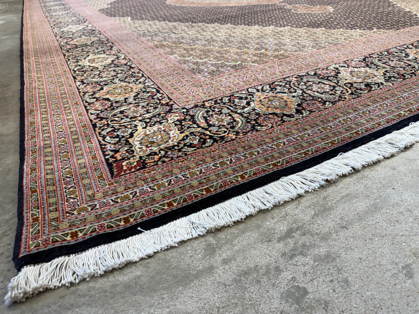 Hand-Knotted Persian Tabriz Mahi Rug - 9’11”x13’6”