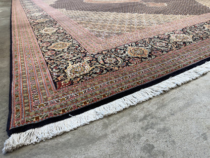 Hand-Knotted Persian Tabriz Mahi Rug - 9’11”x13’6”