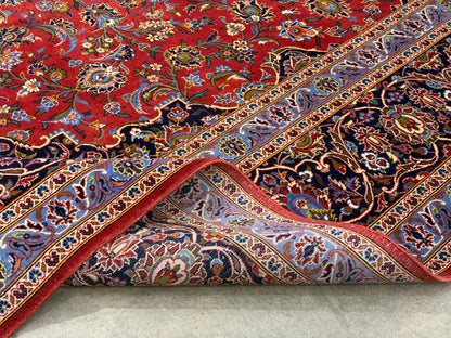 Hand-Knotted Persian Kashan Rug - 9’11”x13’
