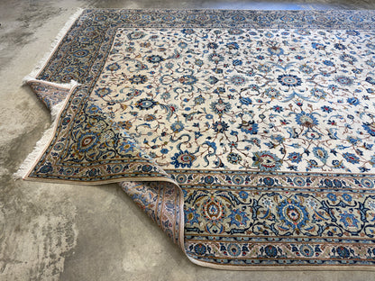 9’6”x12’6” Hand-Knotted Persian Kashan Area Rug