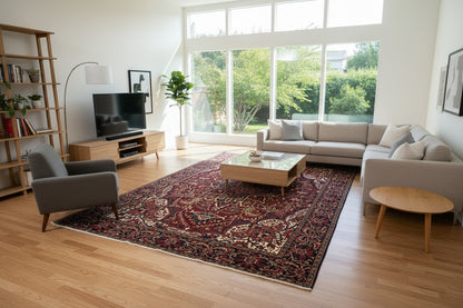 Hand-Knotted Persian Heriz Rug - 10’1”x12’2”