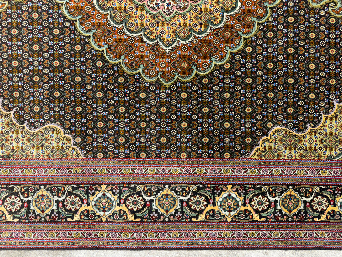 Hand-Knotted Persian Tabriz Mahi Rug - 5'x6'8"