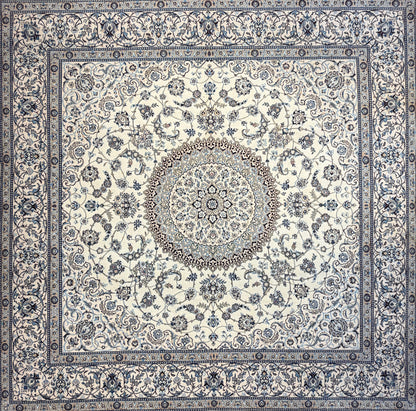10’x10’ Hand-Knotted Persian Nain Area Rug