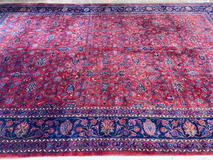 Hand-Knotted Manchester Persian Kashan Rug - Signed - 10’7”x16’6”