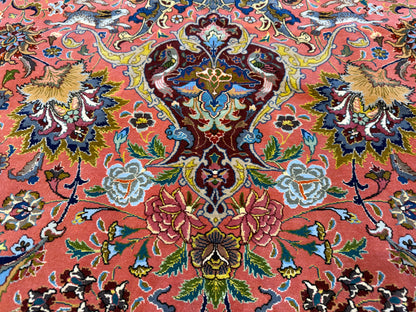11’7”x17’2” Very Fine Hand-Knotted Signed Persian Tabriz Pictorial Area Rug