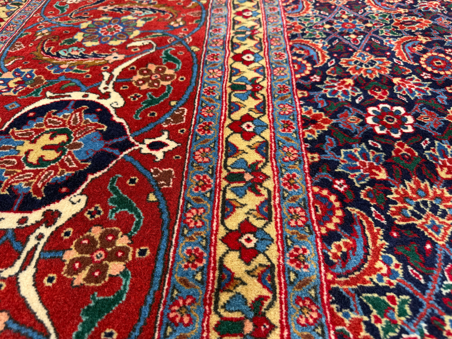 Hand-Knotted Persian Herati Rug - Signed Torabpour - 13’x15’9”