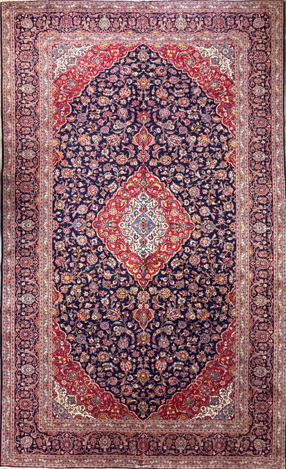 10’3”x16’8” Hand-Knotted Handmade Signed Miraftab Wool Persian Kashan Area Rug