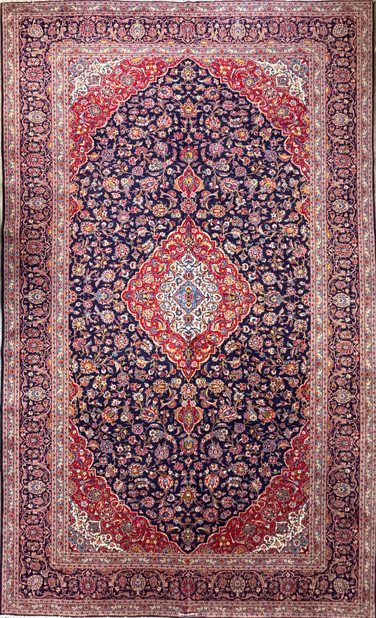 10’3”x16’8” Hand-Knotted Handmade Signed Miraftab Wool Persian Kashan Area Rug