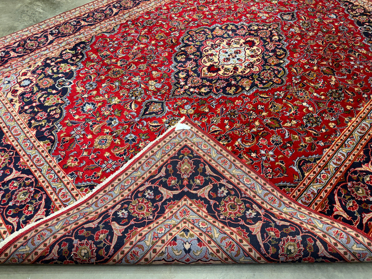 9’6”x12’6” Hand-Knotted Persian Kashan Area Rug