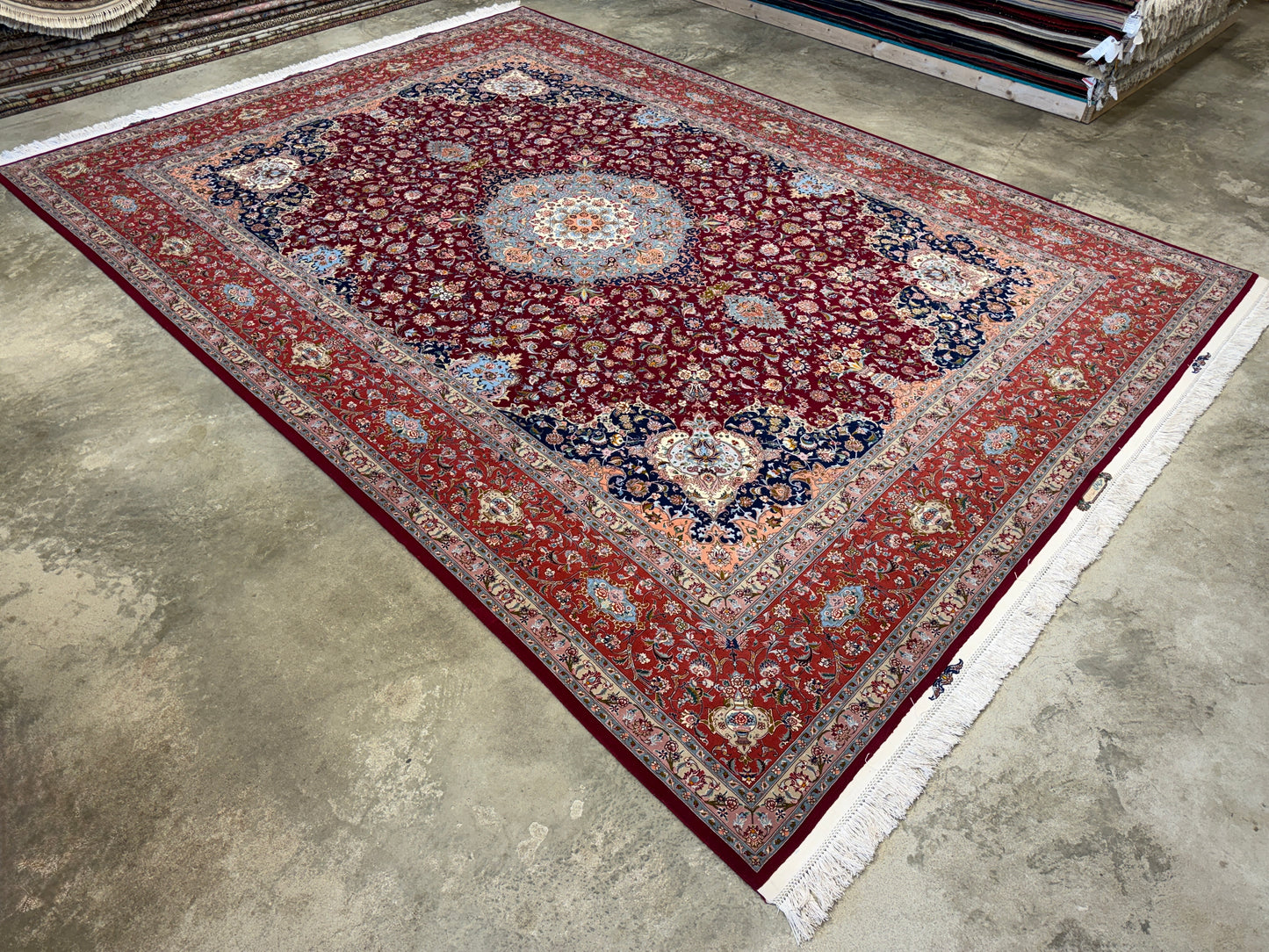 Hand-Knotted 80 Raj Persian Tabriz Rug - Signed - 9’9”x13’6”