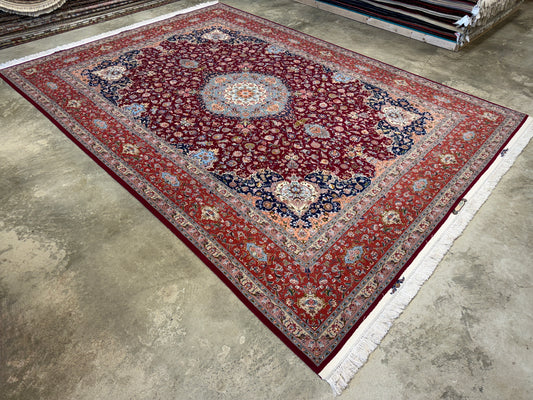 Hand-Knotted 80 Raj Persian Tabriz Rug - Signed - 9’9”x13’6”