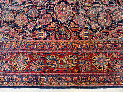 10’x13’7” Very Fine Antique Hand-Knotted Persian Kashan Area Rug