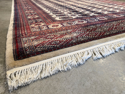 8’2”x10’2” Hand-Knotted Wool Bokhara Area Rug