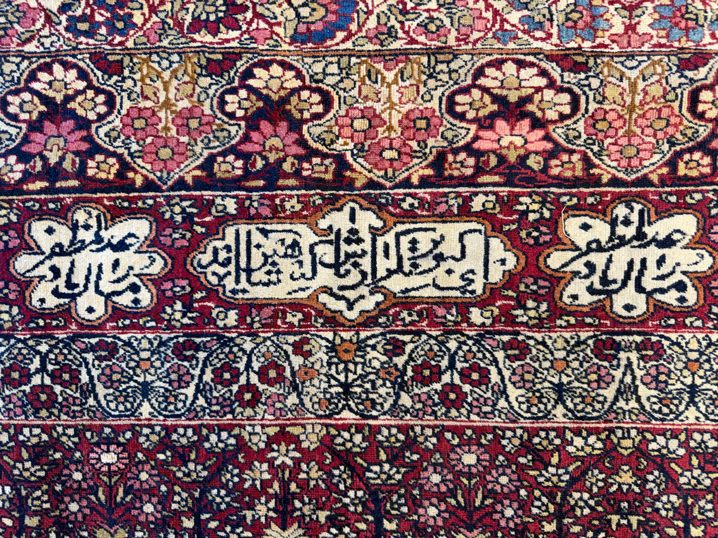 12’11”x21’7” Very Fine Collector Antique Hand-Knotted Signed Persian Kerman Area Rug