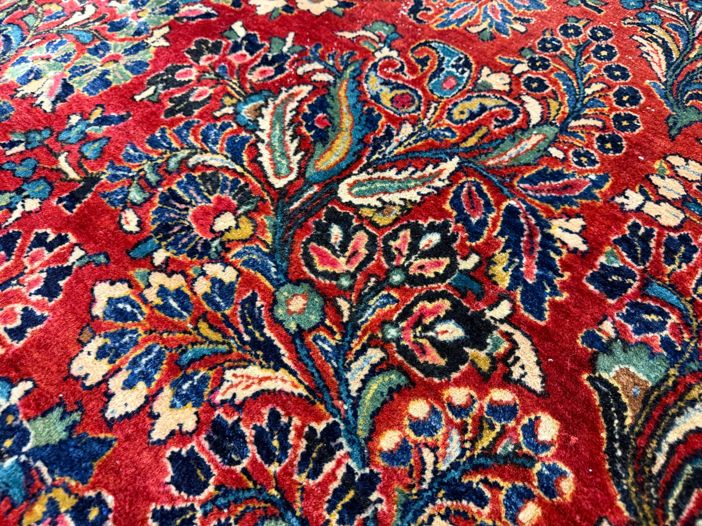 10’10”x15’6” Antique Hand-Knotted Fine Kork Wool Persian Sarouk Area Rug Handmade