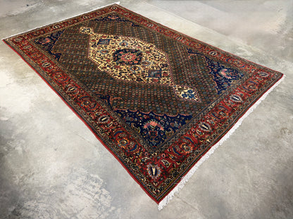 Hand-Knotted Persian Bakhtiari Rug - 6'6"x10'