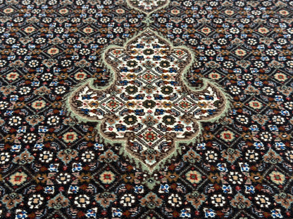 Hand-Knotted Persian Tabriz Mahi Rug - 6'7"x9'10"