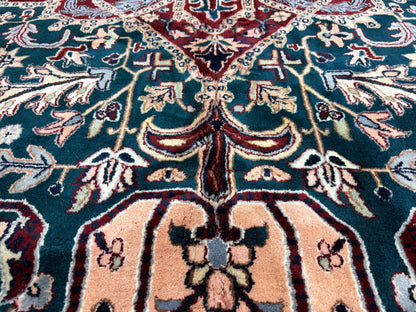 9’9”x13’10” Hand-Knotted Wool IndoHeriz Oriental Area Rug