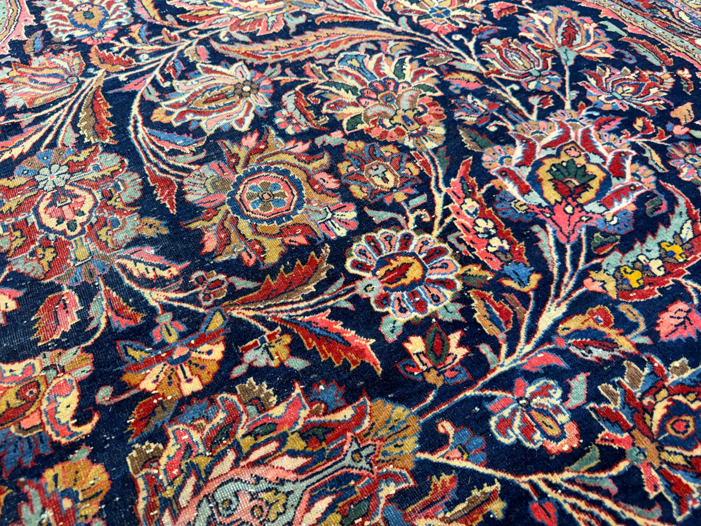 10’x13’7” Very Fine Antique Hand-Knotted Persian Kashan Area Rug