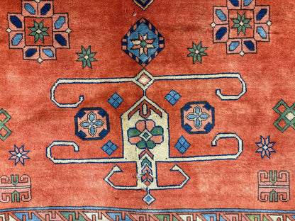 8’10”x11’ Hand-Knotted Wool Kazak Area Rug