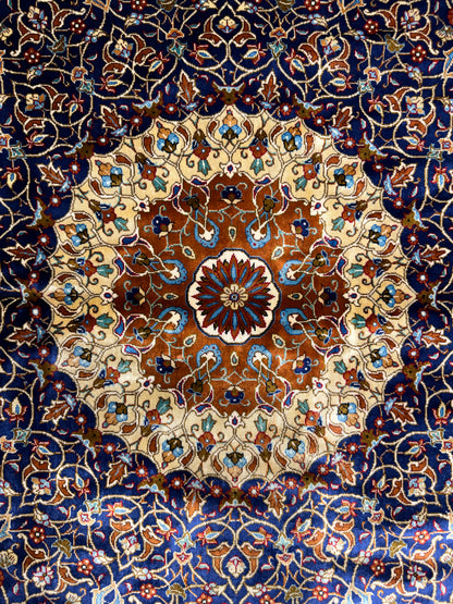 11’3”x16’5” Hand-Knotted 100% Silk Persian Qum Rug - Signed