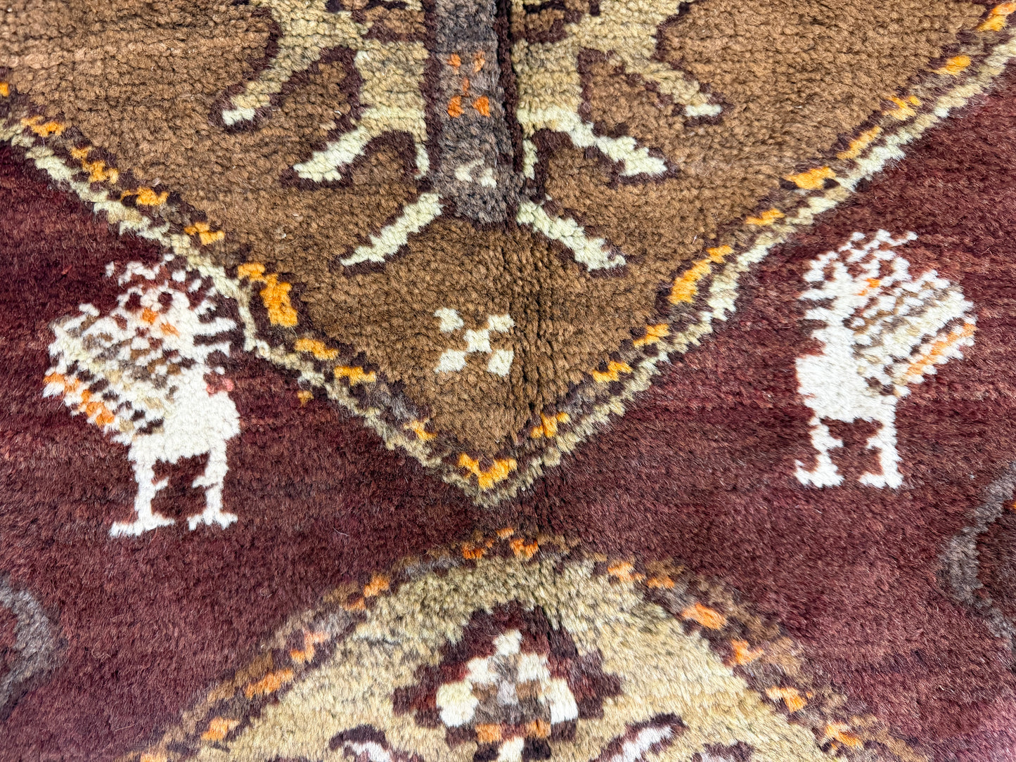 4’6”x12’9” Hand-Knotted Wool Russian Signed Kazak Runner