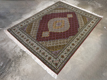 Hand-Knotted Persian Tabriz Mahi Rug - 5'x6'8"