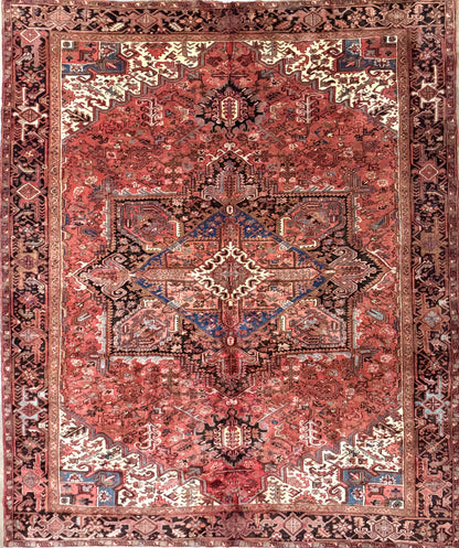 9’9”x11’2” Hand-Knotted Persian Heriz Rug