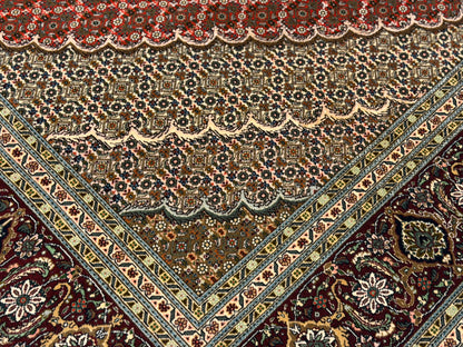 Hand-Knotted Persian Tabriz Mahi Rug - 6'6"x9'6"